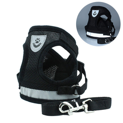 Breathable Mesh Pet Harness with Leash for Dogs & Cats | Adjustable Walking & Car Safety Vest