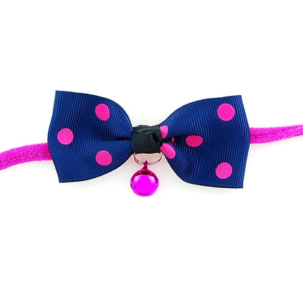 Adjustable Pet Bow Tie Collar with Bell for Dogs & Cats – Polyester Neck Accessory