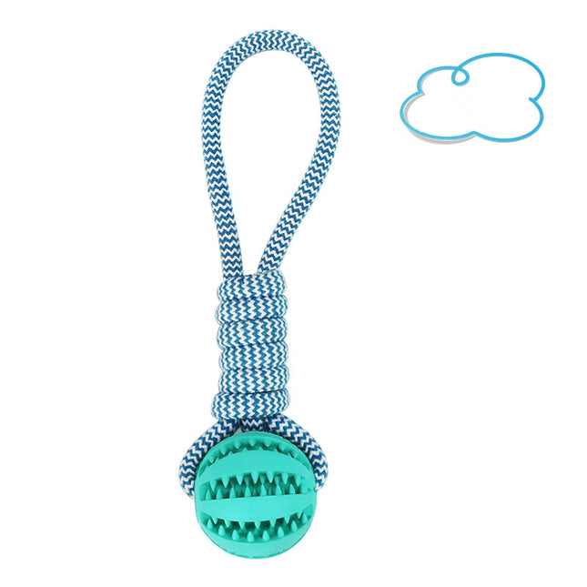 Dog Rope Chew Toy with Rubber Ball – Interactive Bite-Resistant Tooth Cleaning Toy for Small & Medium Dogs
