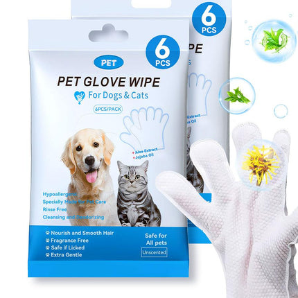 Pet Grooming Glove Wipes for Dogs & Cats – Disposable Dry Cleaning Gloves for Easy Pet Hygiene
