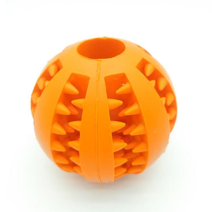 Pet Slow Feeder Dog Toy Rubber Treat Ball – Interactive Chew & Dental Cleaning Toy