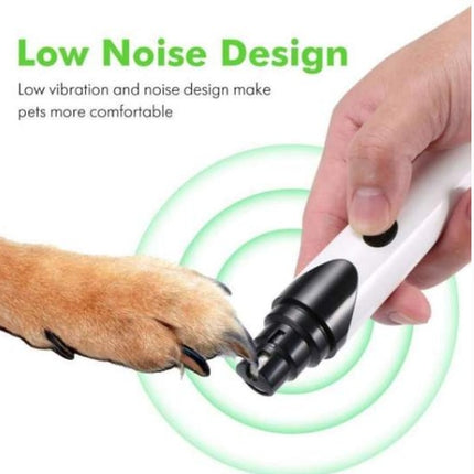 USB Rechargeable Pet Nail Grinder for Dogs & Cats, Low-Noise Electric Nail Clippers with Detachable Grinding Wheel