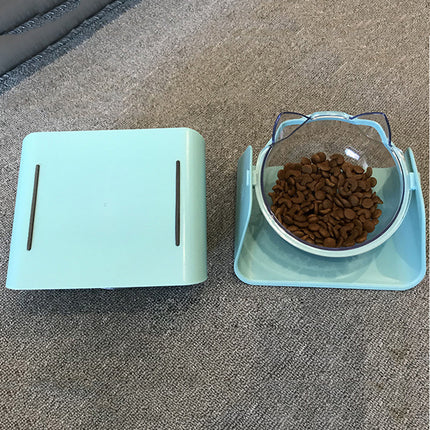 Adjustable Pet Cat Bowl | 15° Tilted Double Food & Water Feeder for Cats and Small Dogs