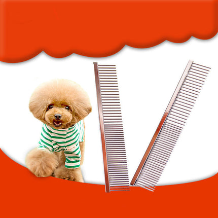 Stainless Steel Pet Grooming Comb – Dual Sparse & Dense Teeth Thinning Comb for Dogs & Cats