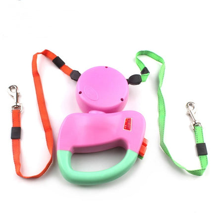 Retractable Dual Pet Dog Walking Leash Automatic Nylon Traction Rope for Dogs
