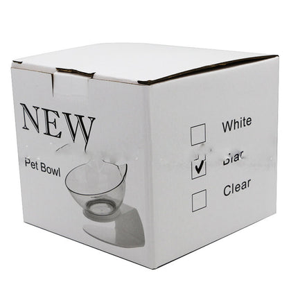 Non-Slip Double Cat Bowl with Raised Stand, 15° Tilted Transparent Cat Head Feeder for Cats & Small Dogs