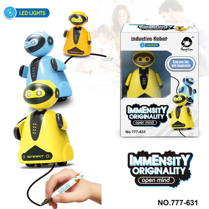 Drawn Line Magic Pet Toy Robot – Inductive Animal That Follows Black Tracks with Marker & Batteries