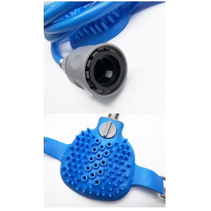 Handheld Dog Bathing Shower Brush with Silicone Massage Nozzle & Hose