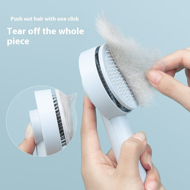 Self-Cleaning Pet Needle Comb Hair Remover Brush for Dogs & Cats with Massage Pins