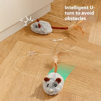 Electric Plush Mouse Cat Toy | Self-Moving Interactive Teaser for Cats