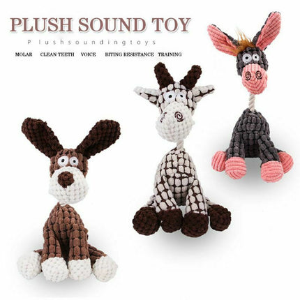 Plush Sound Dog Toy – Funny Puppy Chew Squeaky Toy for Clean Teeth & Interactive Play