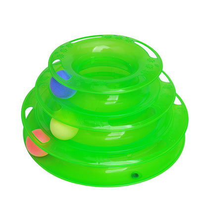 Interactive 4-Layer Cat Turntable Ball Track Toy – Multi-Level Puzzle & Play Tower