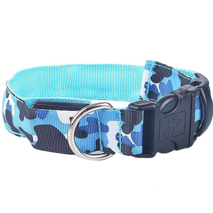 Camouflage LED Luminous Dog Collar – Night Safety Flashing Pet Collar with Adjustable Light Modes