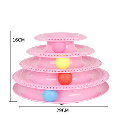 Interactive 4-Layer Cat Turntable Ball Track Toy – Multi-Level Puzzle & Play Tower