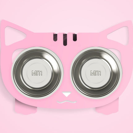 Anti-Spill Elevated Cat & Dog Feeding Bowl | Stainless Steel Tilted Food & Water Bowl