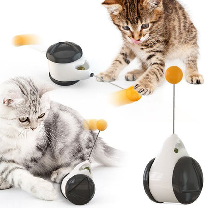 Electric Automatic Lifting Motion Cat Toy – Interactive Smart Teaser Ball with Rabbit Hair for Indoor Cats