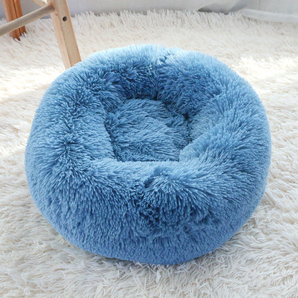 Plush Donut Pet Nest Bed – Soft Calming Round Bed for Dogs & Cats in Multiple Sizes