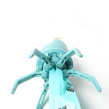 Portable Dog Pooper Scooper with Built-in Poop Bag Dispenser, Lightweight Eight-Claw Waste Pickup Tool