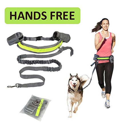 Adjustable Hands-Free Dog Running Leash with Waist Belt – Nylon Retractable Traction Set