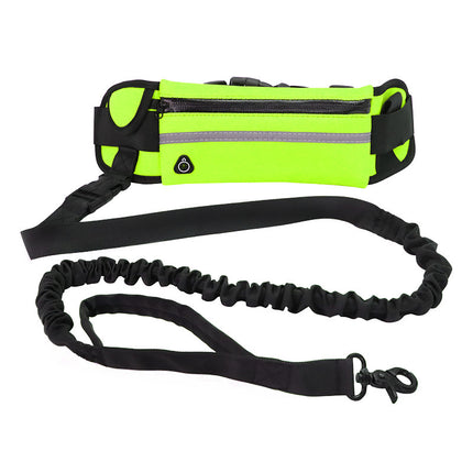 Hands-Free Dog Leash Walking & Training Belt with Shock-Absorbing Bungee Leash, Phone Pocket & Bottle Holder