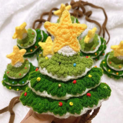 Pet Christmas Handmade Woolen Hat – Cute Christmas Tree Knit Hat for Cats & Small Dogs