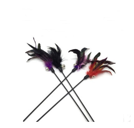 Handmade Wooden Cat Stick Toy Set | Mouse, Feather, Sisal Ball & Interactive Cat Toys