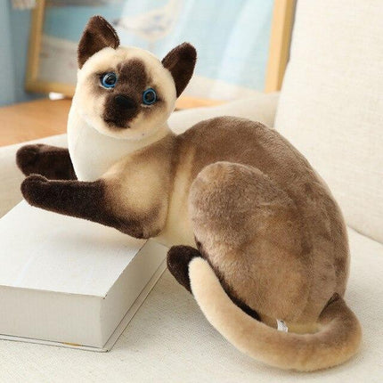 Realistic Cat Plush Toy Soft Stuffed Animal Decorative Cat Doll