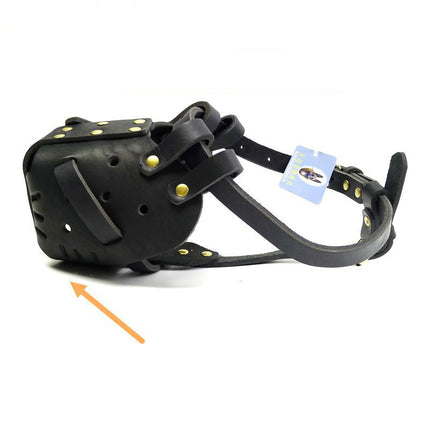 Cowhide Dog Muzzle for Medium & Large Dogs – Durable Leather Basket Muzzle for Bite Prevention