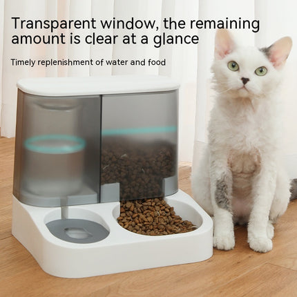 Automatic Gravity Pet Feeder with Water Dispenser for Cats – ABS PP Dual Food & Water Bowl