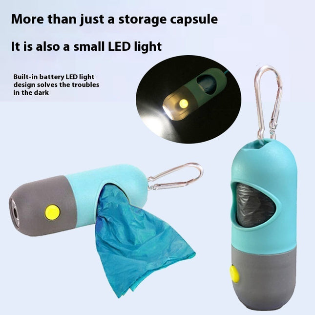 LED Light Pet Waste Bag Dispenser with Poop Bags – Portable Dog & Cat Waste Bag Holder