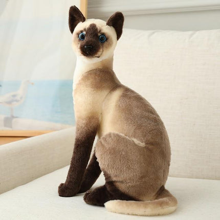 Realistic Cat Plush Toy Soft Stuffed Animal Decorative Cat Doll