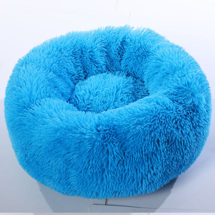 Plush Donut Pet Nest Bed – Soft Calming Round Bed for Dogs & Cats in Multiple Sizes