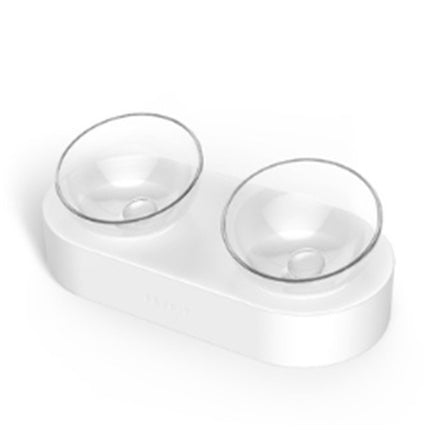 15° Adjustable Cat Bowl with Transparent PC Dish – Single or Double Feeding Bowl for Cats
