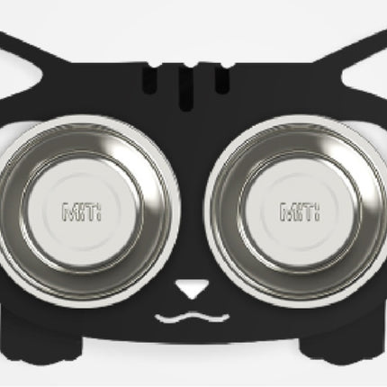 Anti-Spill Elevated Cat & Dog Feeding Bowl | Stainless Steel Tilted Food & Water Bowl