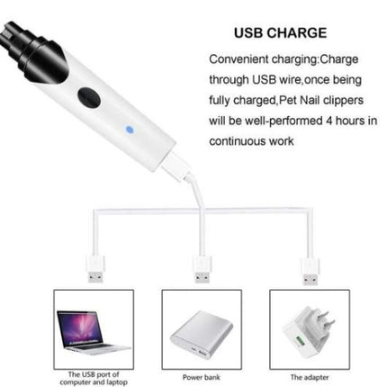 USB Rechargeable Pet Nail Grinder for Dogs & Cats, Low-Noise Electric Nail Clippers with Detachable Grinding Wheel