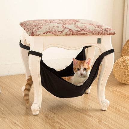 Under Chair Cat Hammock Hanging Bed – Breathable Cotton Cat Lounger Sofa Cushion