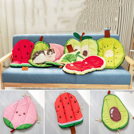 Dog & Cat Cooling Mat – Ice Silk Self-Cooling Pet Bed Cushion with Fruit Designs for Summer