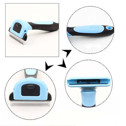 Pet Hair Removal Comb for Dogs & Cats – Stainless Blade Grooming Tool for Long Straight Hair