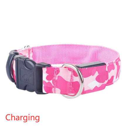 Camouflage LED Luminous Dog Collar – Night Safety Flashing Pet Collar with Adjustable Light Modes