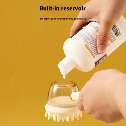 3-in-1 Pet Bath Brush with Shampoo Dispenser | Silicone Massage, Depilation & Foaming Grooming Tool for Dogs & Cats