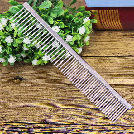 Stainless Steel Pet Grooming Comb – Dual Sparse & Dense Teeth Thinning Comb for Dogs & Cats