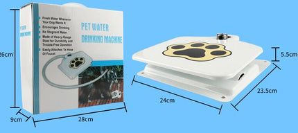 Outdoor Dog Water Fountain Paw-Activated Drinking Dispenser with 41-Inch Hose
