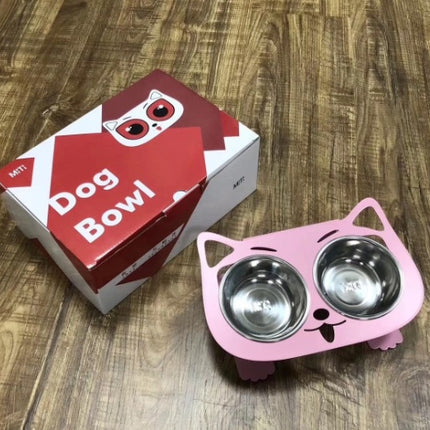 Anti-Spill Elevated Cat & Dog Feeding Bowl | Stainless Steel Tilted Food & Water Bowl