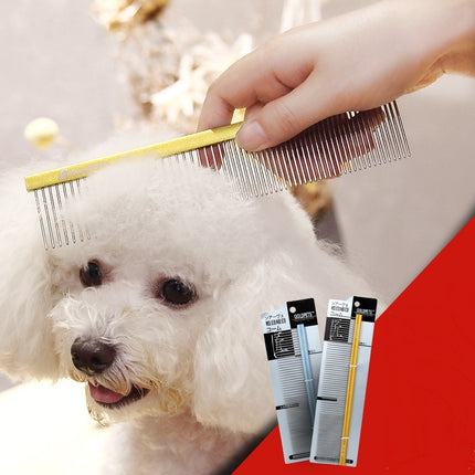 Goldpets Professional Stainless Steel Pet Grooming Comb | Fine-Tooth Shedding & Deshedding Comb for Dogs & Cats