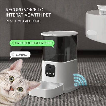 Smart WiFi Automatic Pet Feeder with Voice Recorder & App Control – 6L Large Capacity Food Dispenser for Cats & Dogs