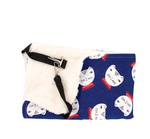 Double-Sided Lambskin Cat Hammock Hanging Bed – Warm Cage & Chair Mount Cat Swing for All Seasons