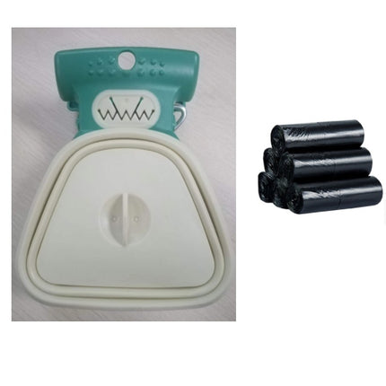 Foldable Dog Poop Scooper with Built-In Bag Dispenser, Portable Silicone Pet Waste Picker for Outdoor Walks