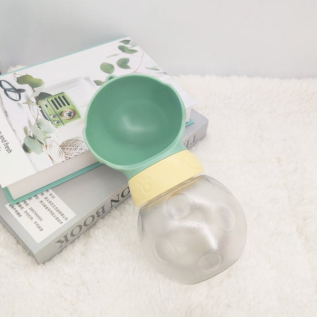 Portable 2-in-1 Dog Water Bottle with Food Container – Leak-Proof Travel Pet Drinking Bottle