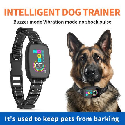 Smart Automatic Anti-Barking Dog Collar with HD LCD Display, Rechargeable IP67 Waterproof Bark Stopper