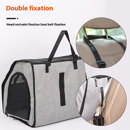 Portable Foldable Car Waterproof Pet Cage – Hard-Wearing Thickened Dog Mat Seat Carrier for Travel